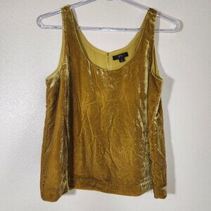 J. Crew Ocre Mustard Yellow Gold Velvet Tank 4